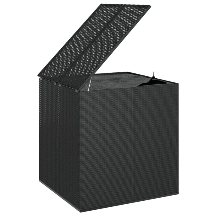 hyndeboks 100x97,5x104 cm polyrattan sort