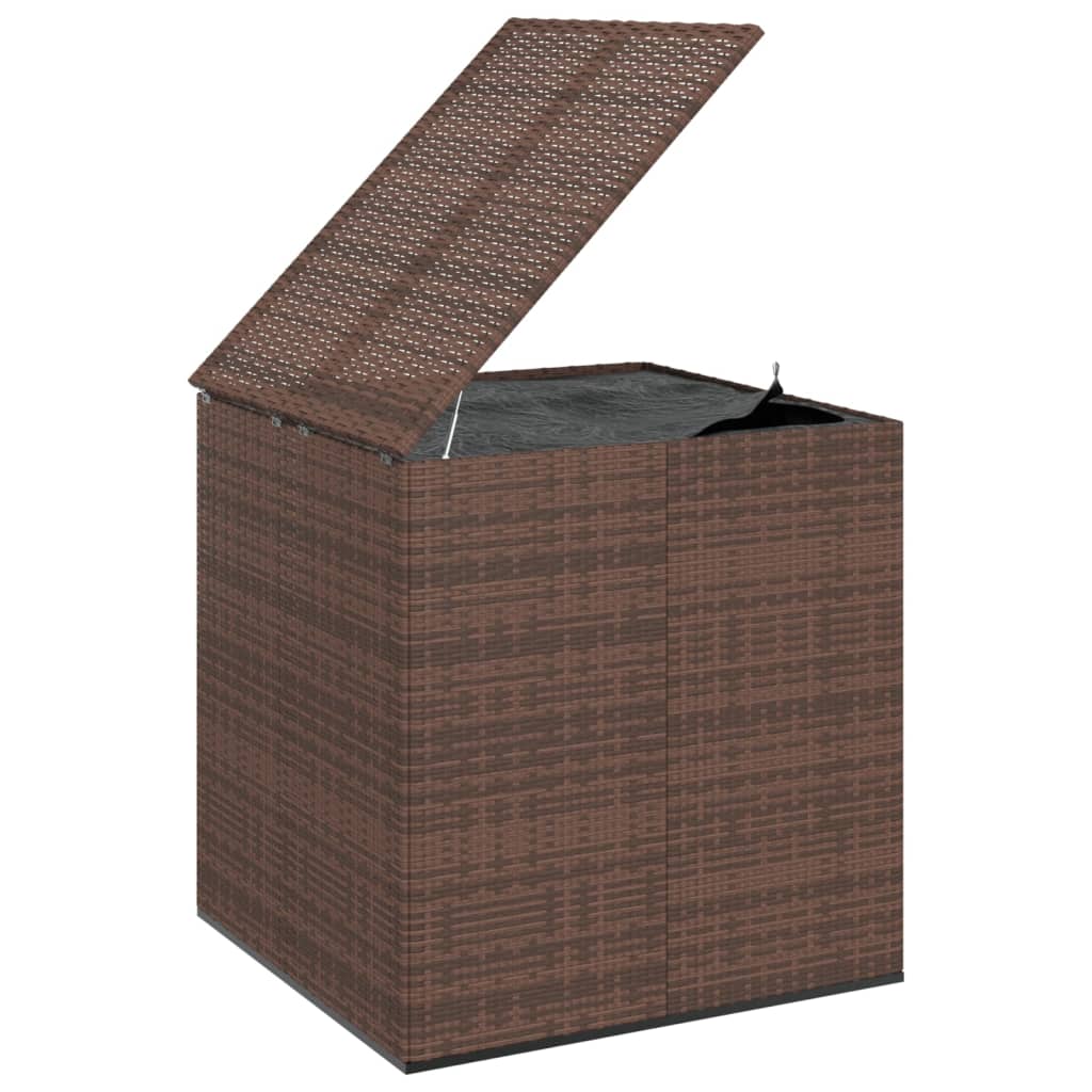 hyndeboks 100x97,5x104 cm polyrattan brun
