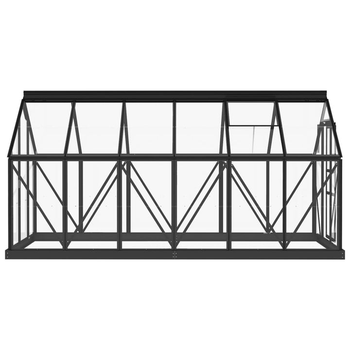glasdrivhus 155x298x191 cm aluminium antracitgrå