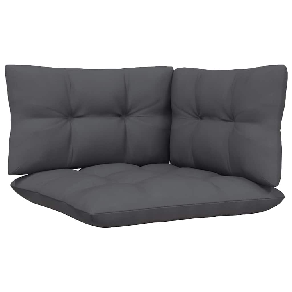 2-personers havesofa med hynder grå massivt fyrretræ