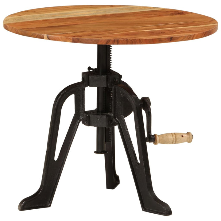 sidebord 60x(42-62) cm massivt akacietræ og støbejern