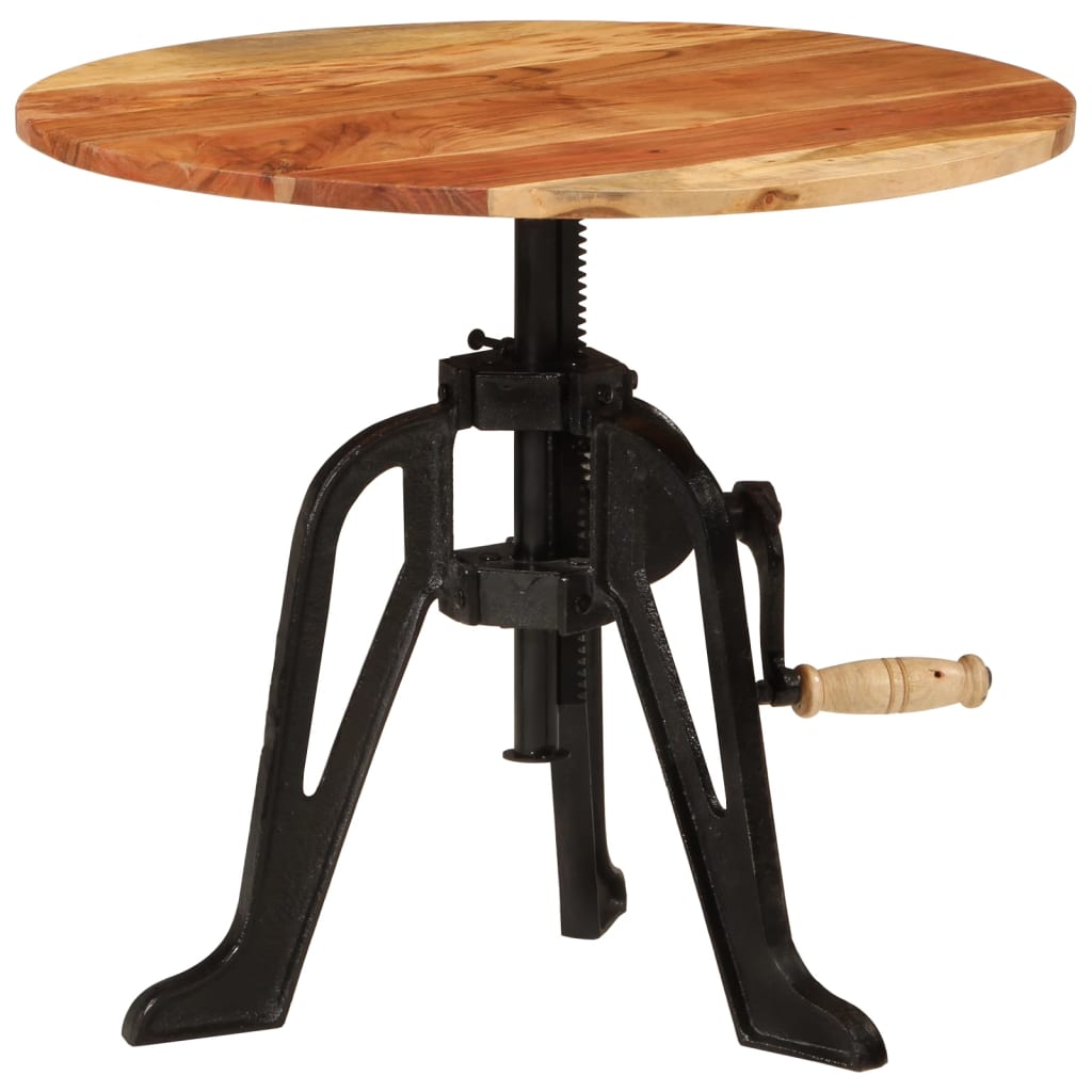 sidebord 60x(42-62) cm massivt akacietræ og støbejern