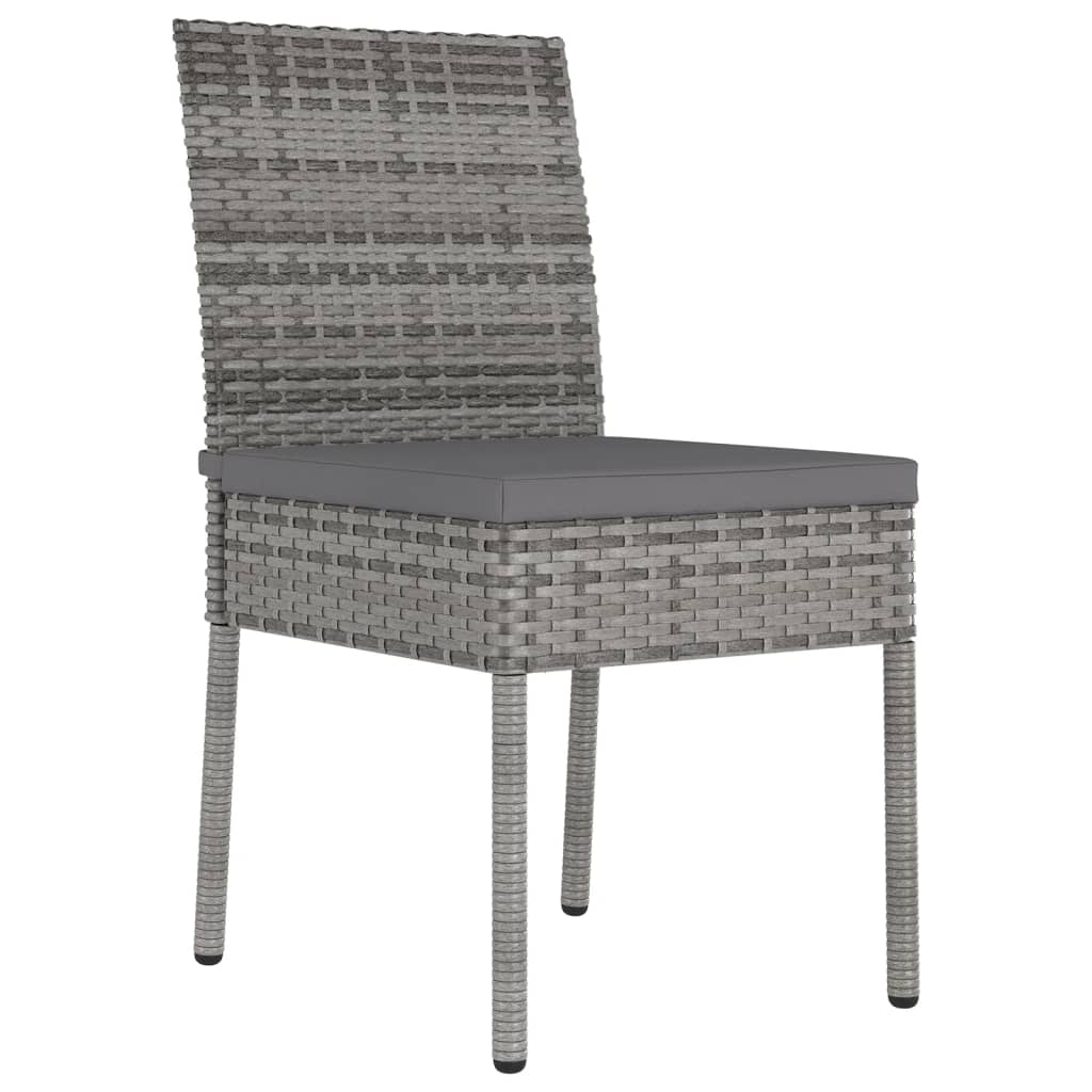 havestole 4 stk. polyrattan grå