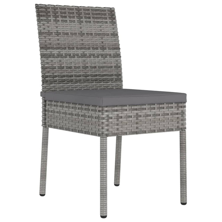 havestole 4 stk. polyrattan grå