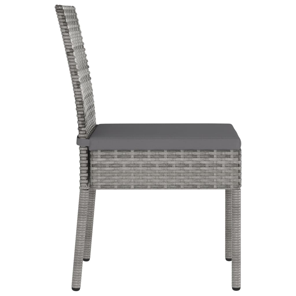 havestole 4 stk. polyrattan grå