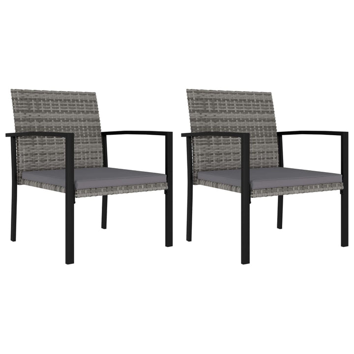 havestole 2 stk. polyrattan grå