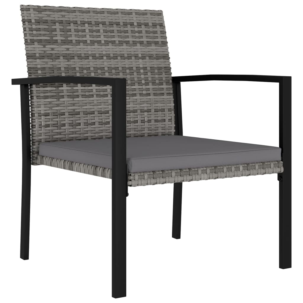 havestole 4 stk. polyrattan grå