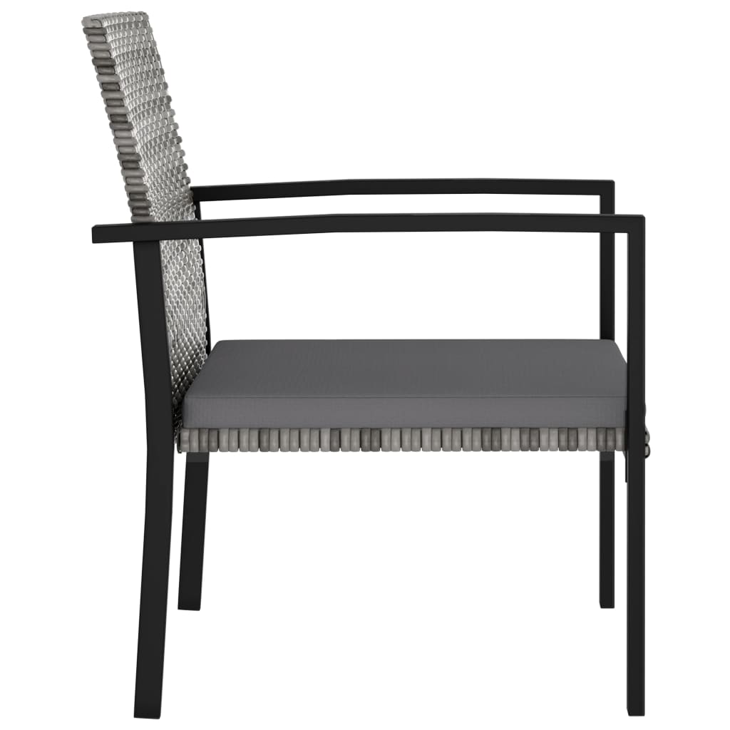 havestole 4 stk. polyrattan grå