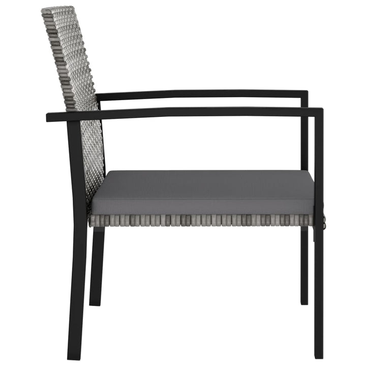 havestole 4 stk. polyrattan grå