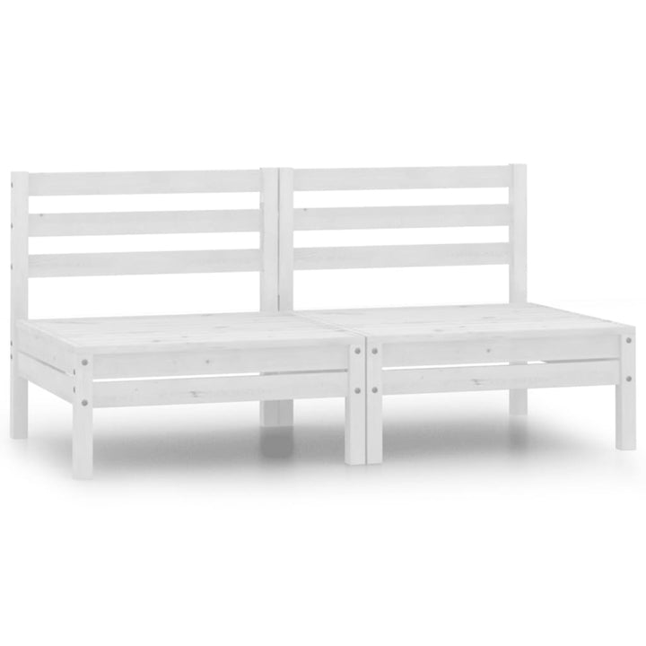 2-personers havesofa massivt fyrretræ hvid