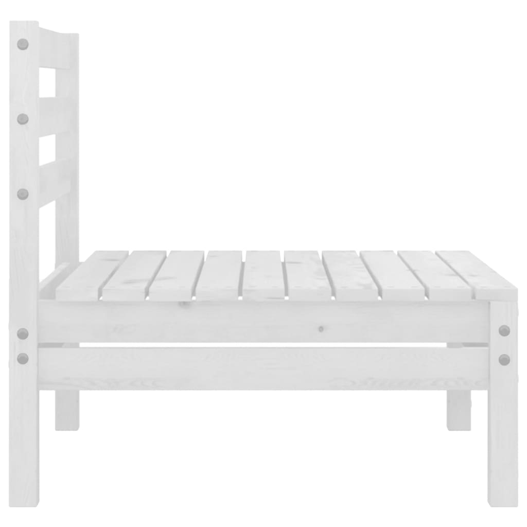 2-personers havesofa massivt fyrretræ hvid