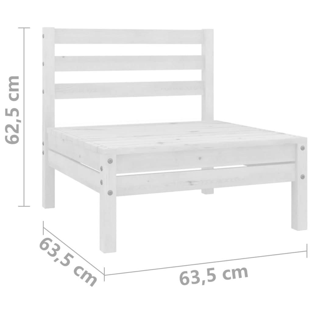 2-personers havesofa massivt fyrretræ hvid