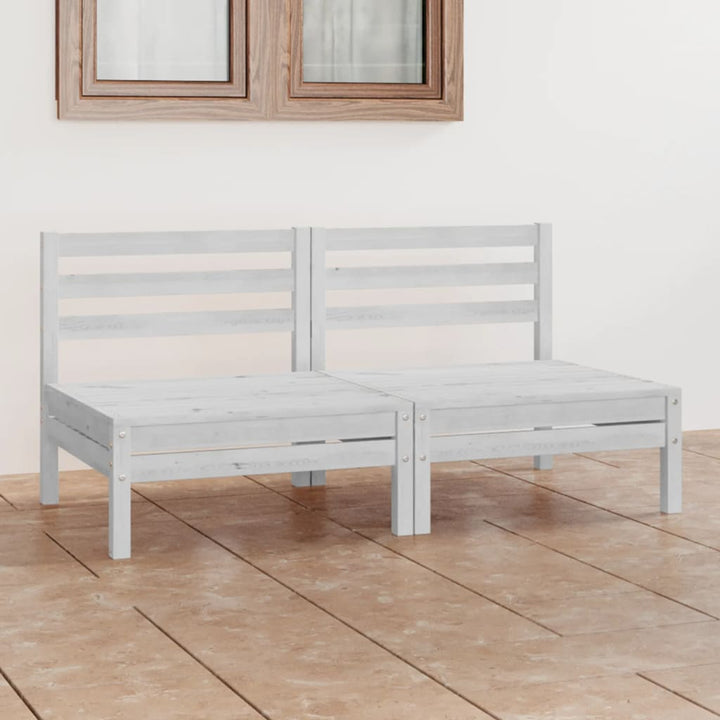 2-personers havesofa massivt fyrretræ hvid