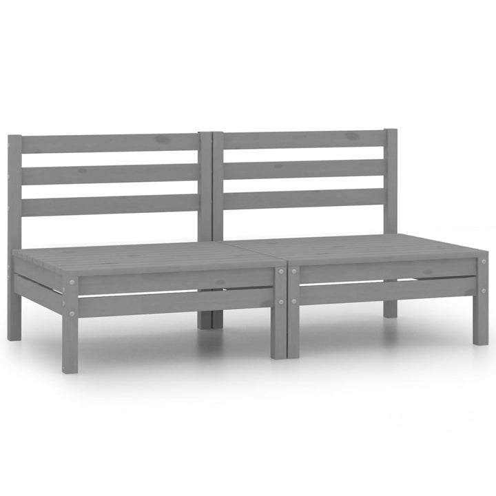 2-personers havesofa massivt fyrretræ grå