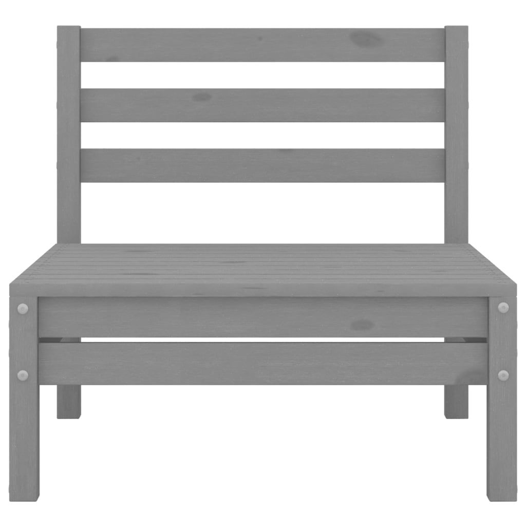 2-personers havesofa massivt fyrretræ grå