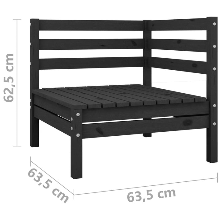 2-personers havesofa massivt fyrretræ sort