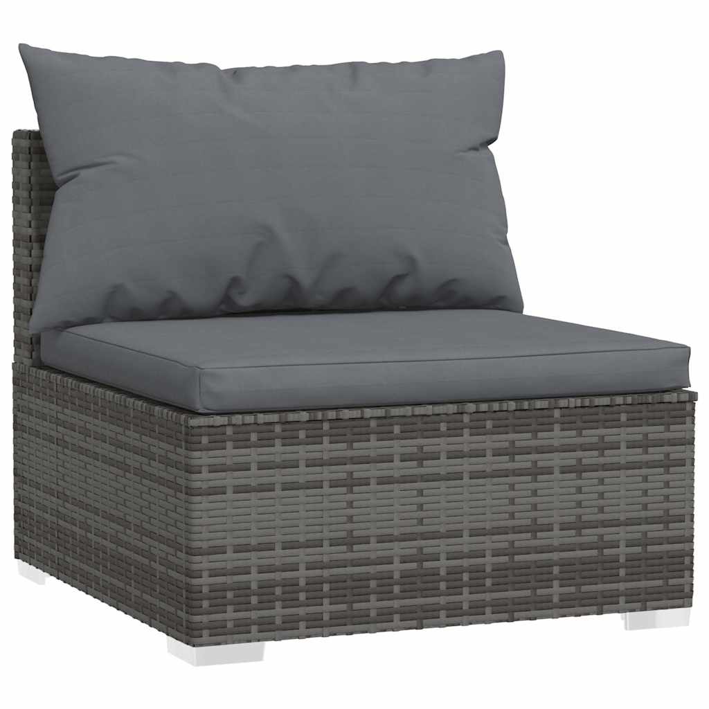 midtersæde til havesofa med hynder polyrattan grå