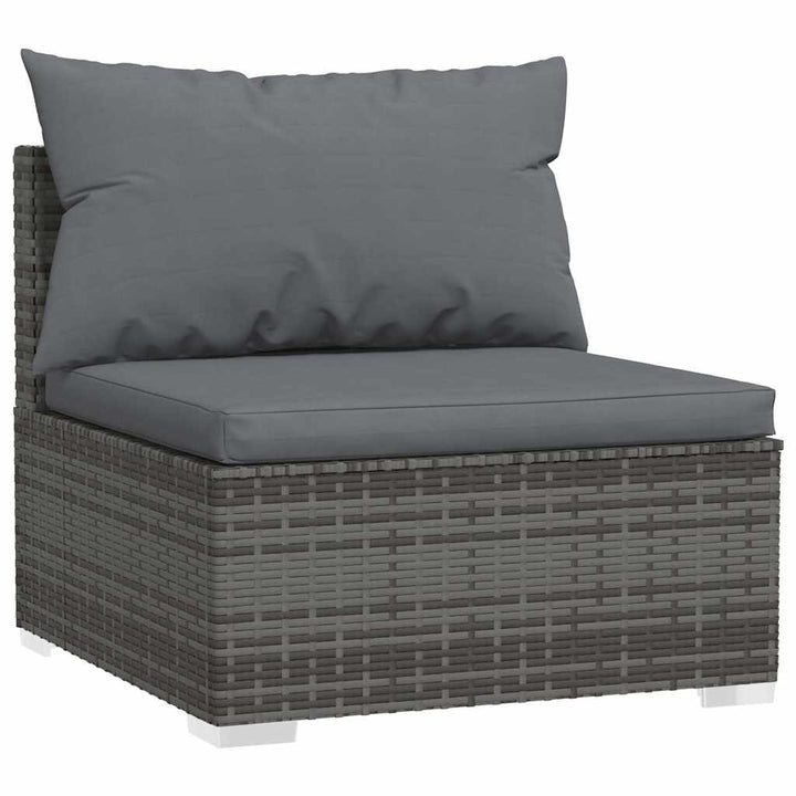 midtersæde til havesofa med hynder polyrattan grå