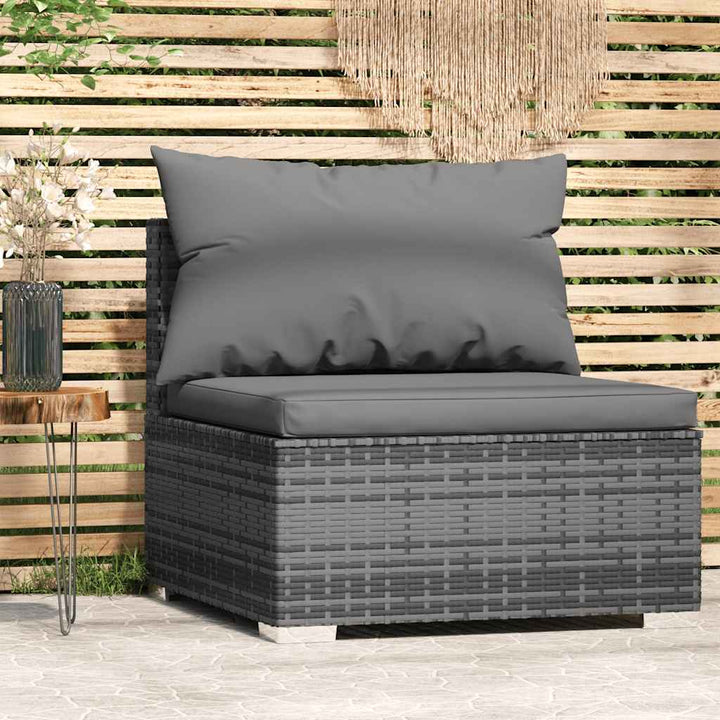 midtersæde til havesofa med hynder polyrattan grå