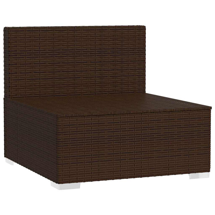 midtermodul til havesofa med hynder polyrattan brun