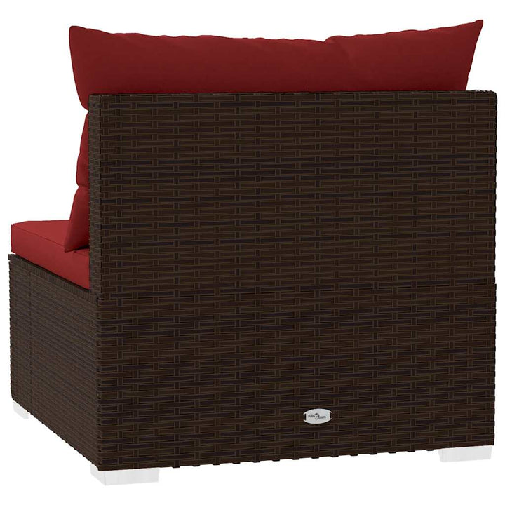 midtermodul til havesofa med hynder polyrattan brun