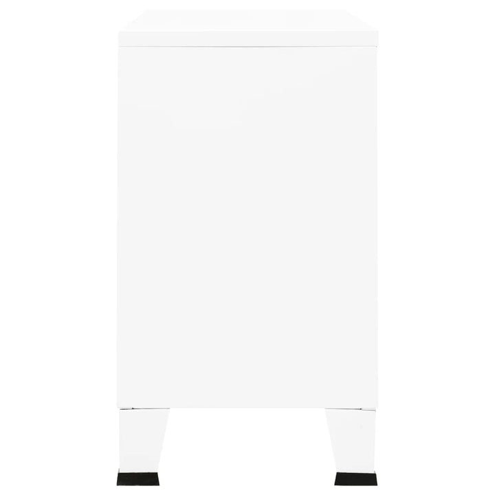 skænk 105x35x62 cm metal og glas hvid