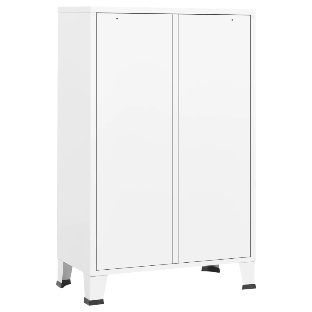 industrielt klædeskab 67x35x107 cm stål hvid