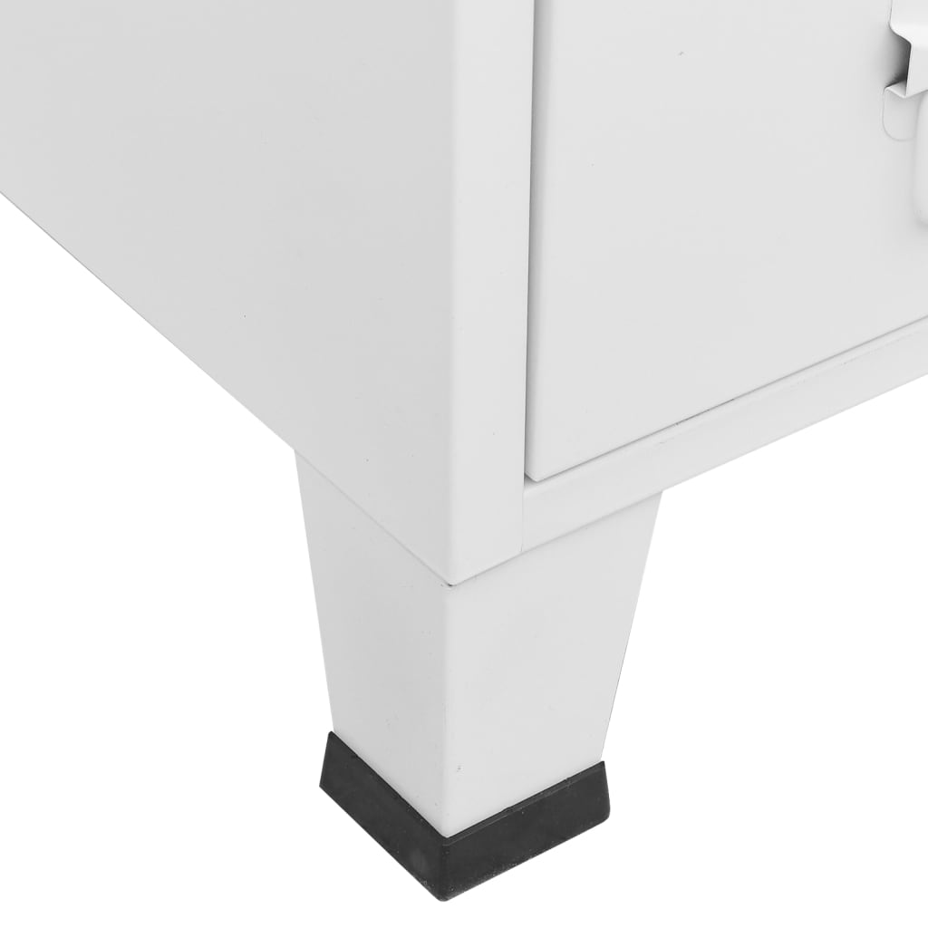 industrielt klædeskab 67x35x107 cm stål hvid