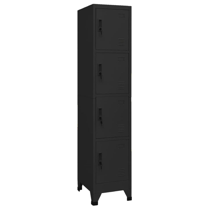 skab 38x45x180 cm stål sort