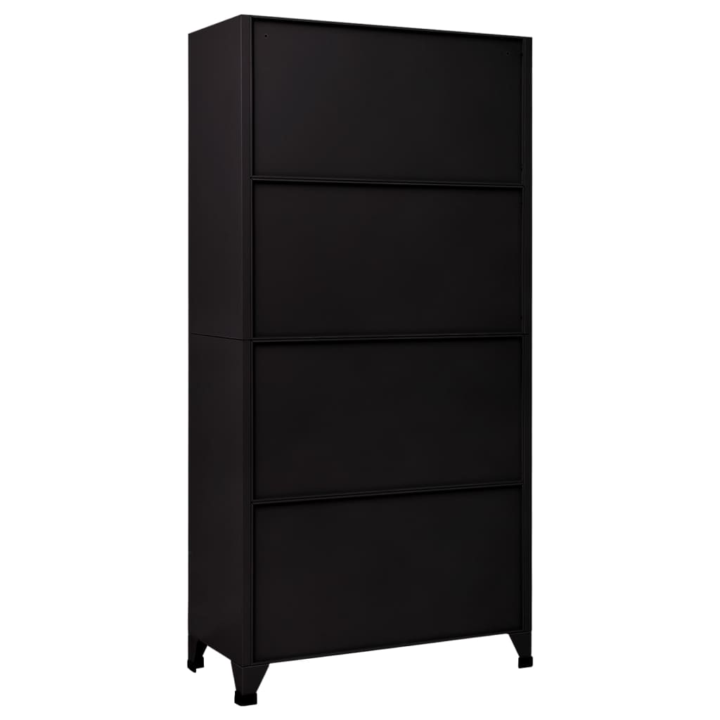 skab 90x45x180 cm stål sort