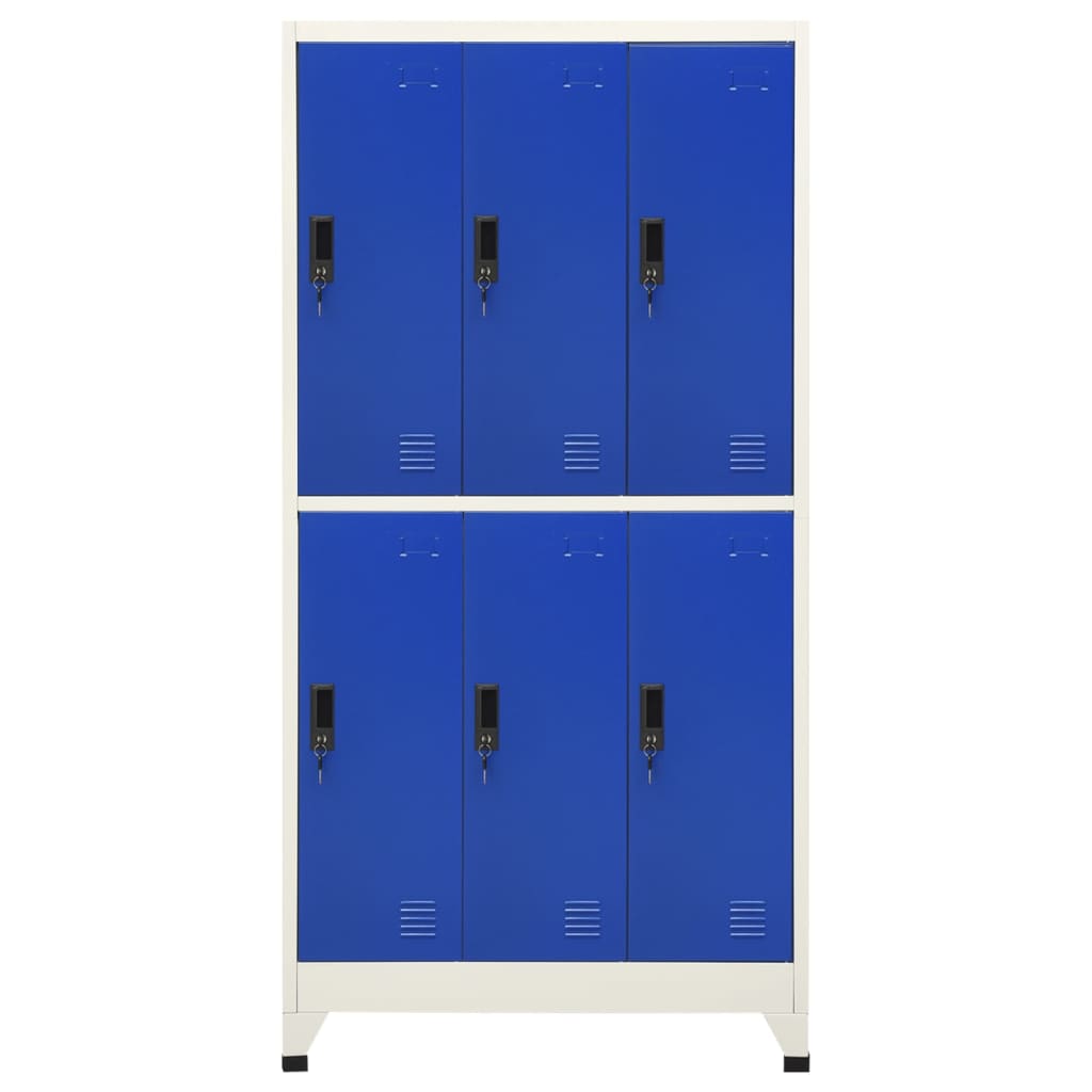 skab 90x45x180 cm stål grå og blå