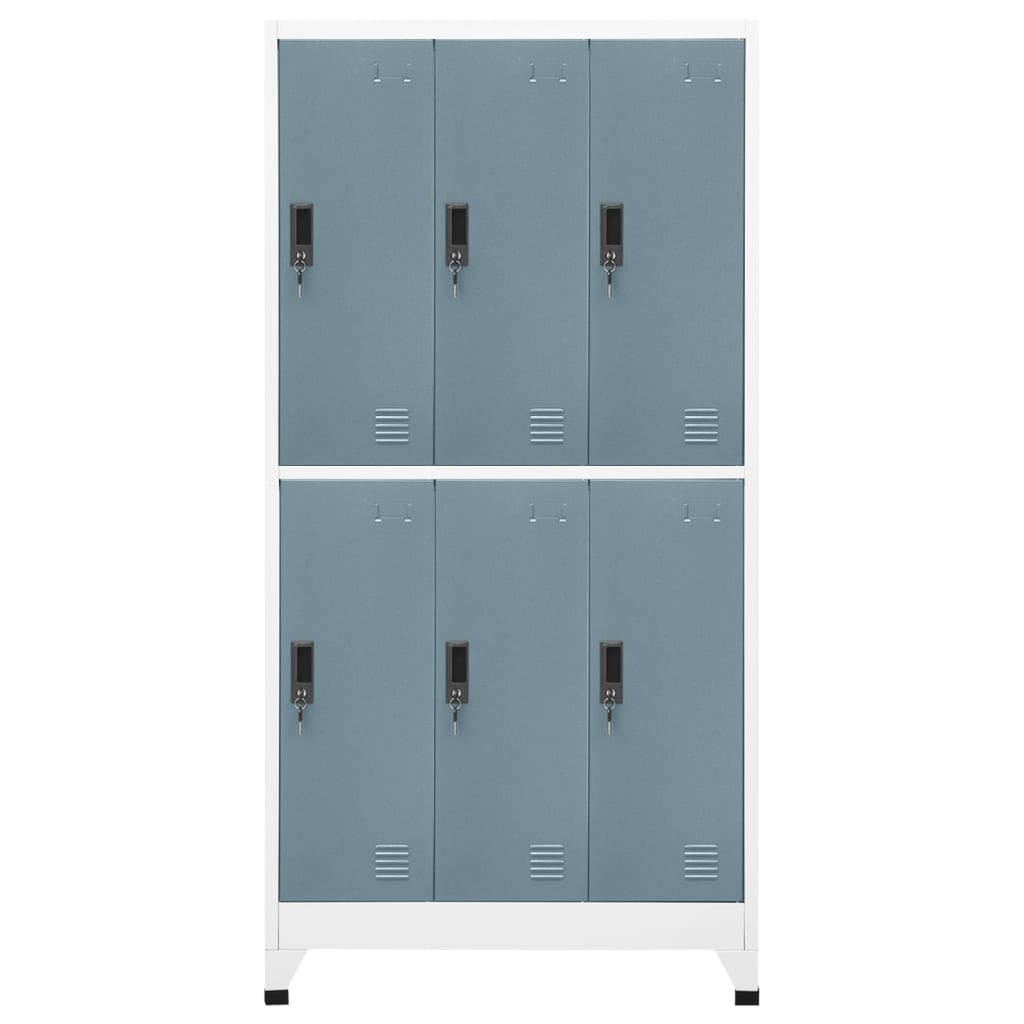 skab 90x45x180 cm stål lysegrå og mørkegrå