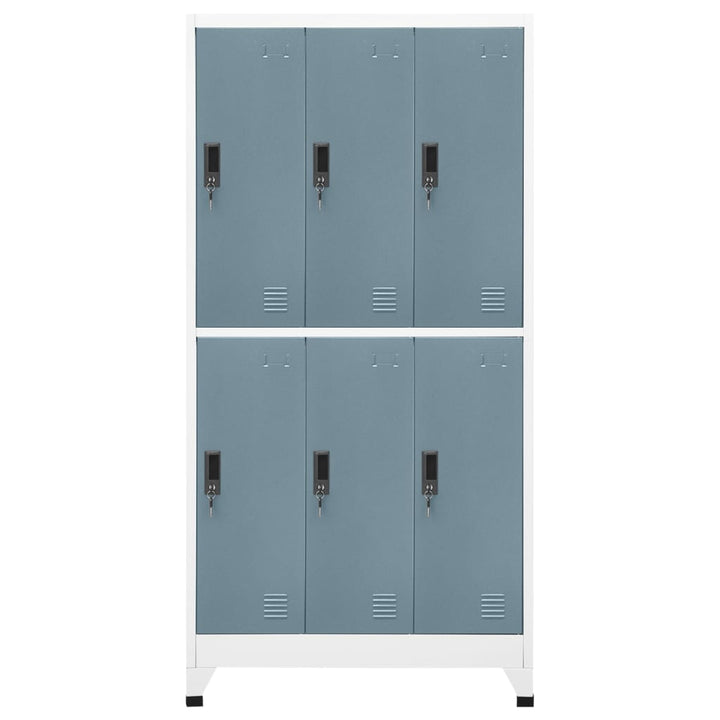 skab 90x45x180 cm stål lysegrå og mørkegrå