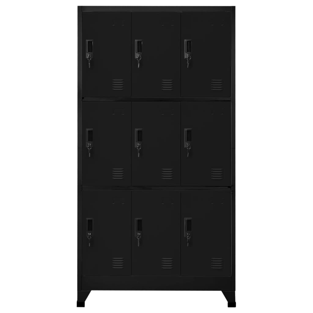 skab 90x45x180 cm stål sort