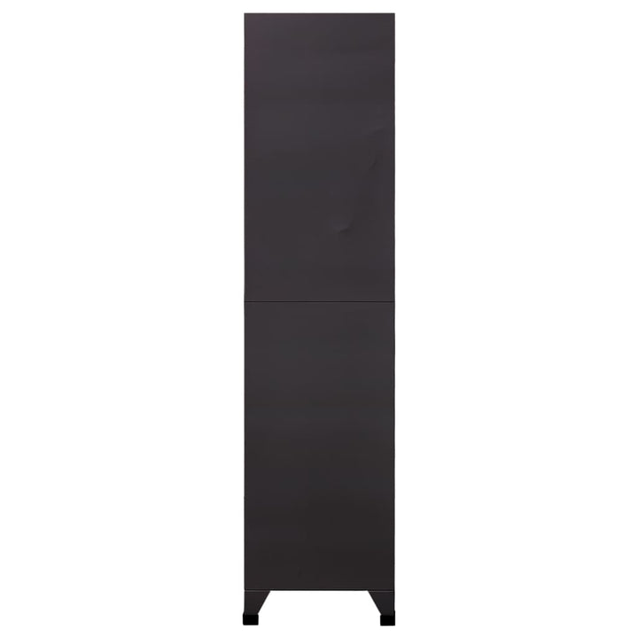 skab 90x45x180 cm stål antracitgrå og rød