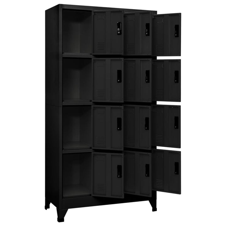 skab 90x45x180 cm stål sort