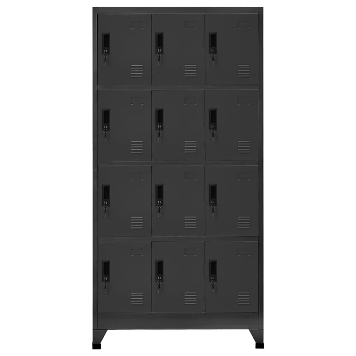 skab 90x45x180 cm stål antracitgrå