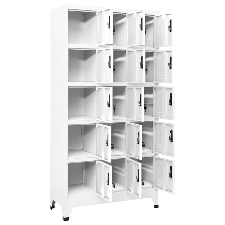 skab 90x40x180 cm stål hvid