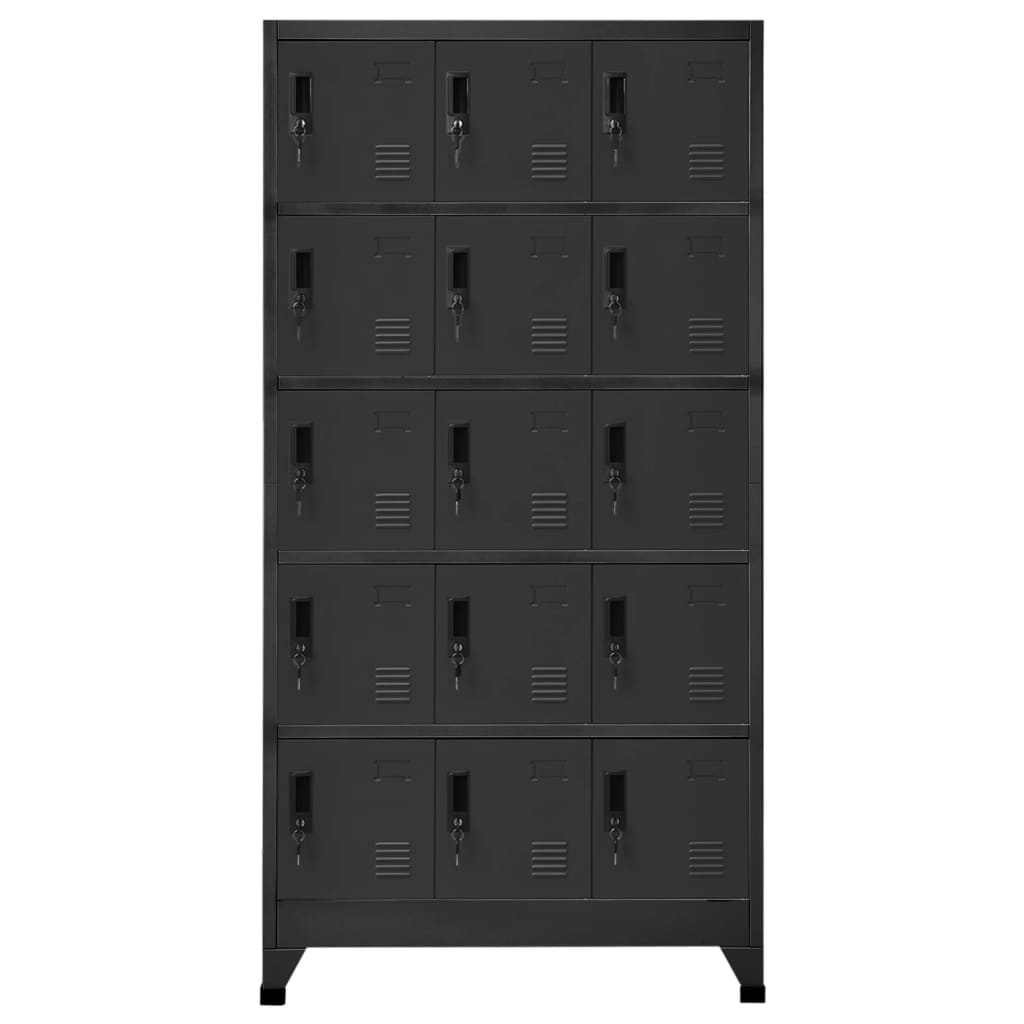 skab 90x40x180 cm stål antracitgrå