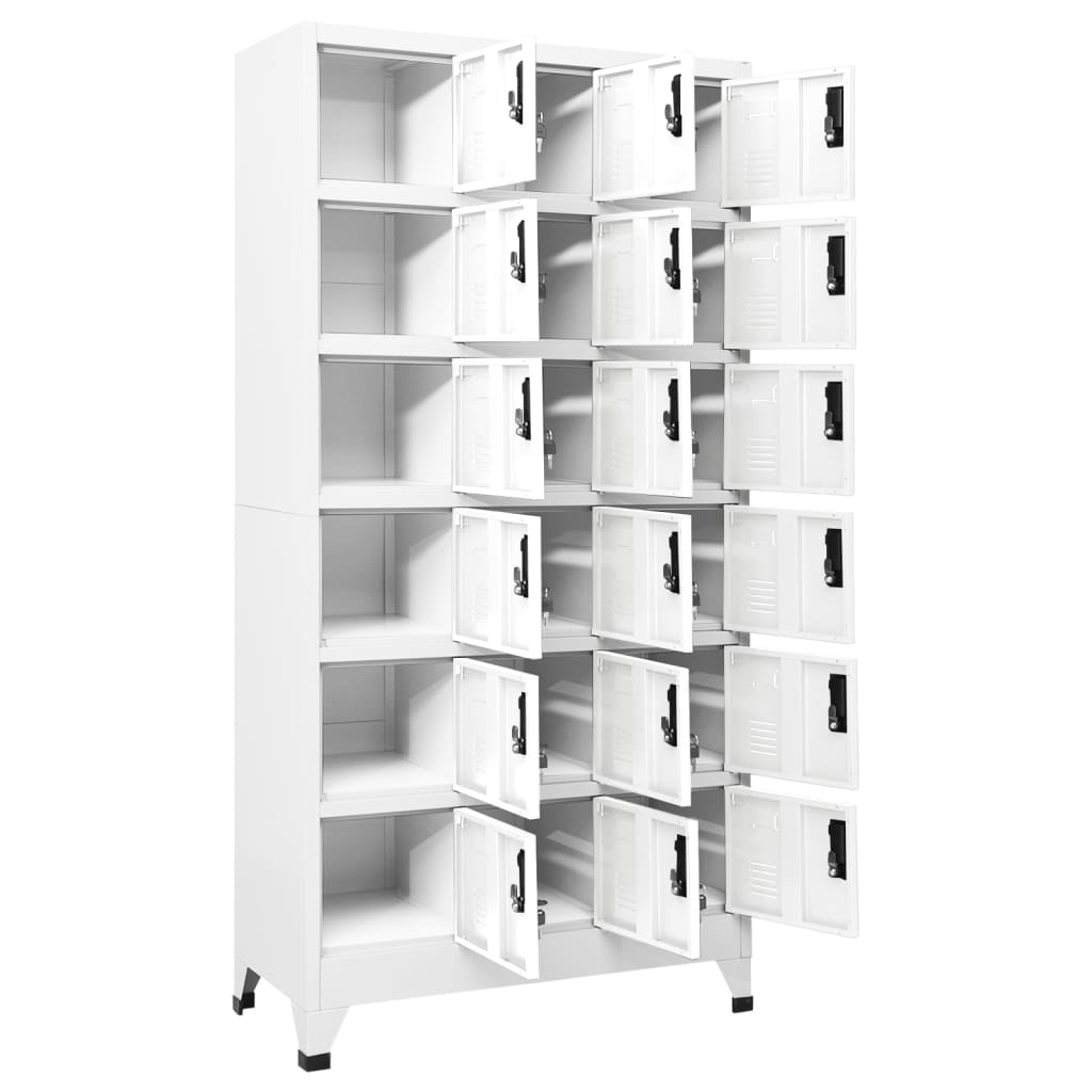 skab 90x40x180 cm stål hvid