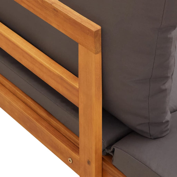 havebænke 2 stk. med mørkegrå hynder akacietræ