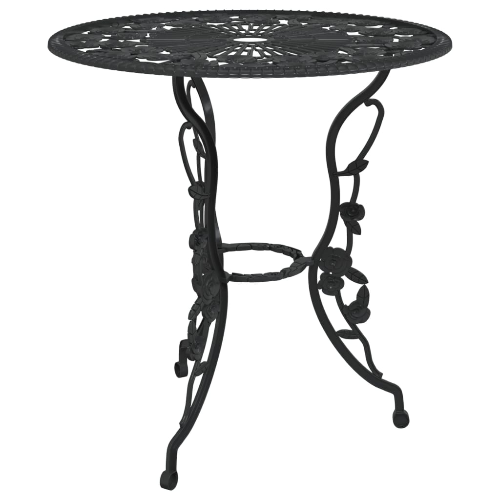 bistrosæt 3 dele støbt aluminium sort