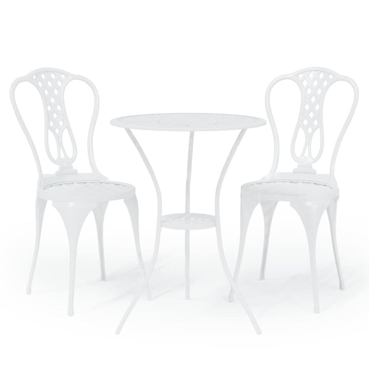 bistrosæt 3 dele støbt aluminium hvid