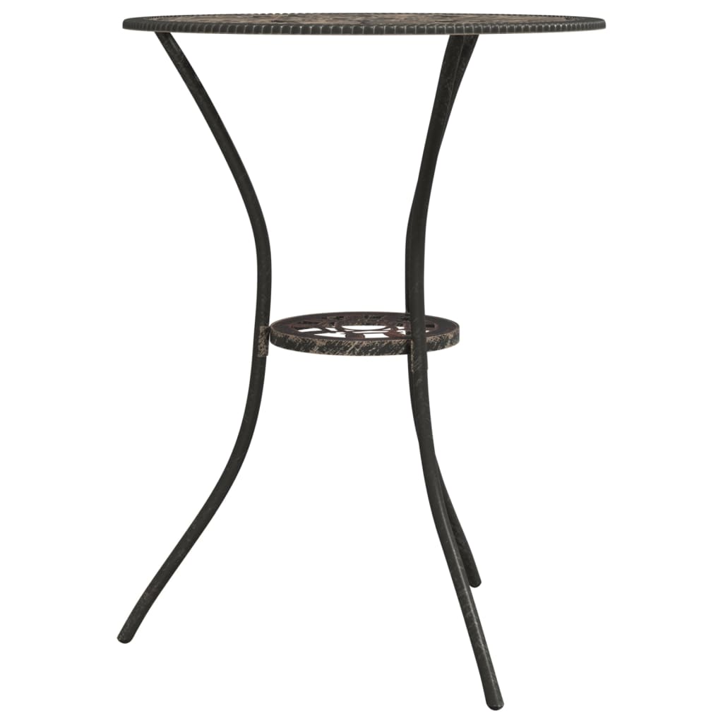 bistrosæt 3 dele støbt aluminium bronzefarvet