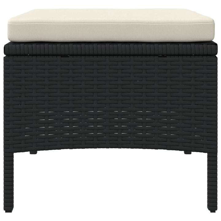 2-personers havesofa med bord og skamler polyrattan sort