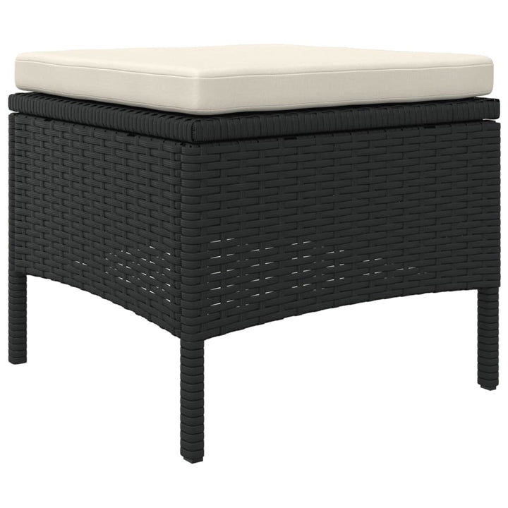 2-personers havesofa med bord og skamler polyrattan sort