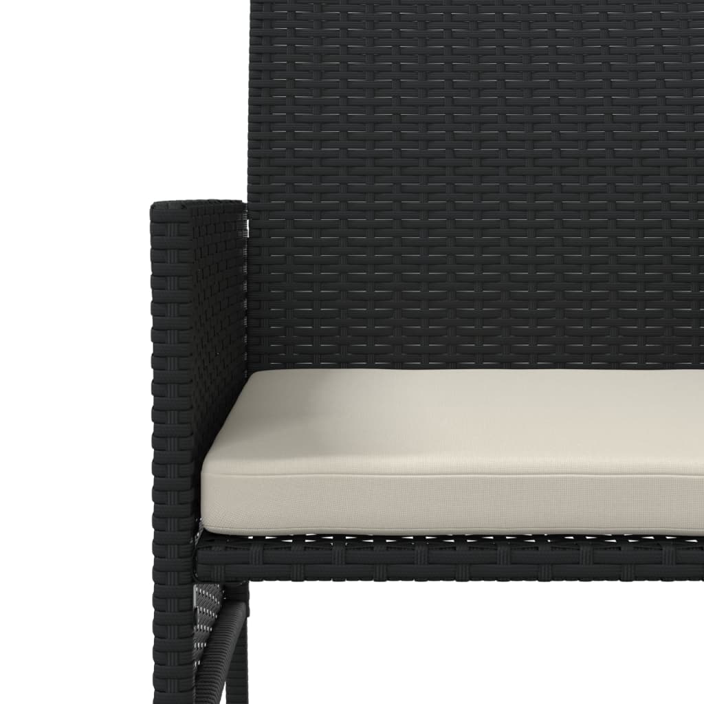 2-personers havesofa med bord og skamler polyrattan sort