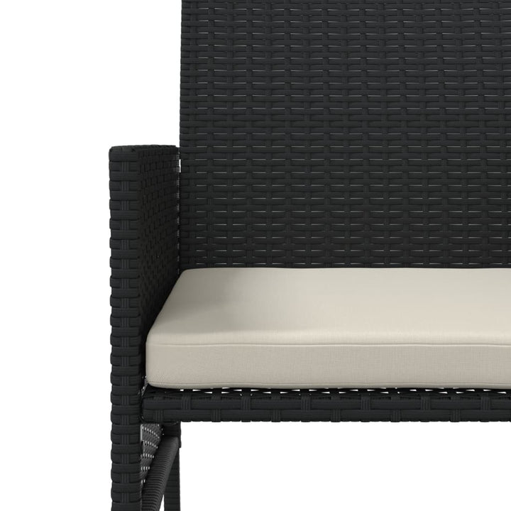 2-personers havesofa med bord og skamler polyrattan sort