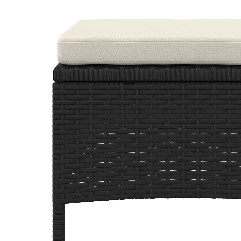 2-personers havesofa med bord og skamler polyrattan sort
