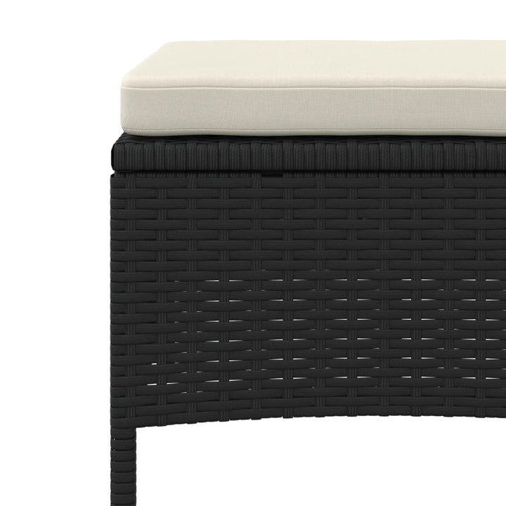 2-personers havesofa med bord og skamler polyrattan sort
